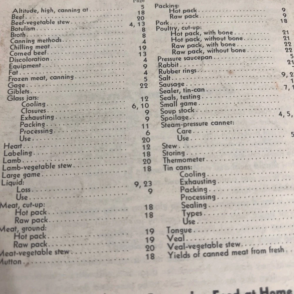 Vintage 1970 Home Canning of Meat and Poultry USDA Bulletin 106 Booklet Guide